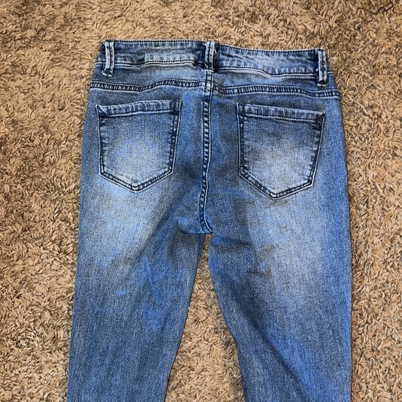 Blue spice distressed patched jeggings - Picture 8 of 9